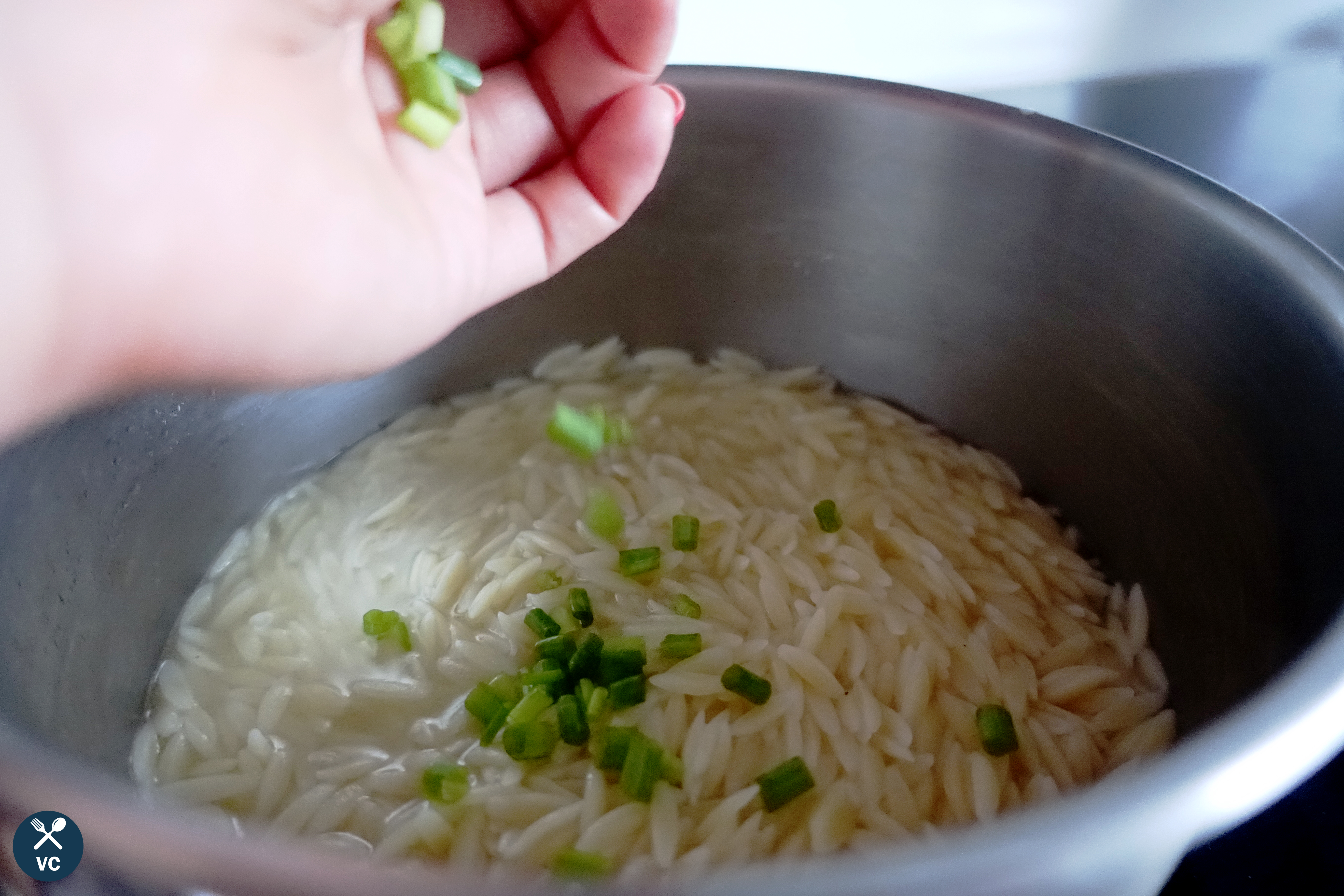Green onions for Easy Parmesan Orzo