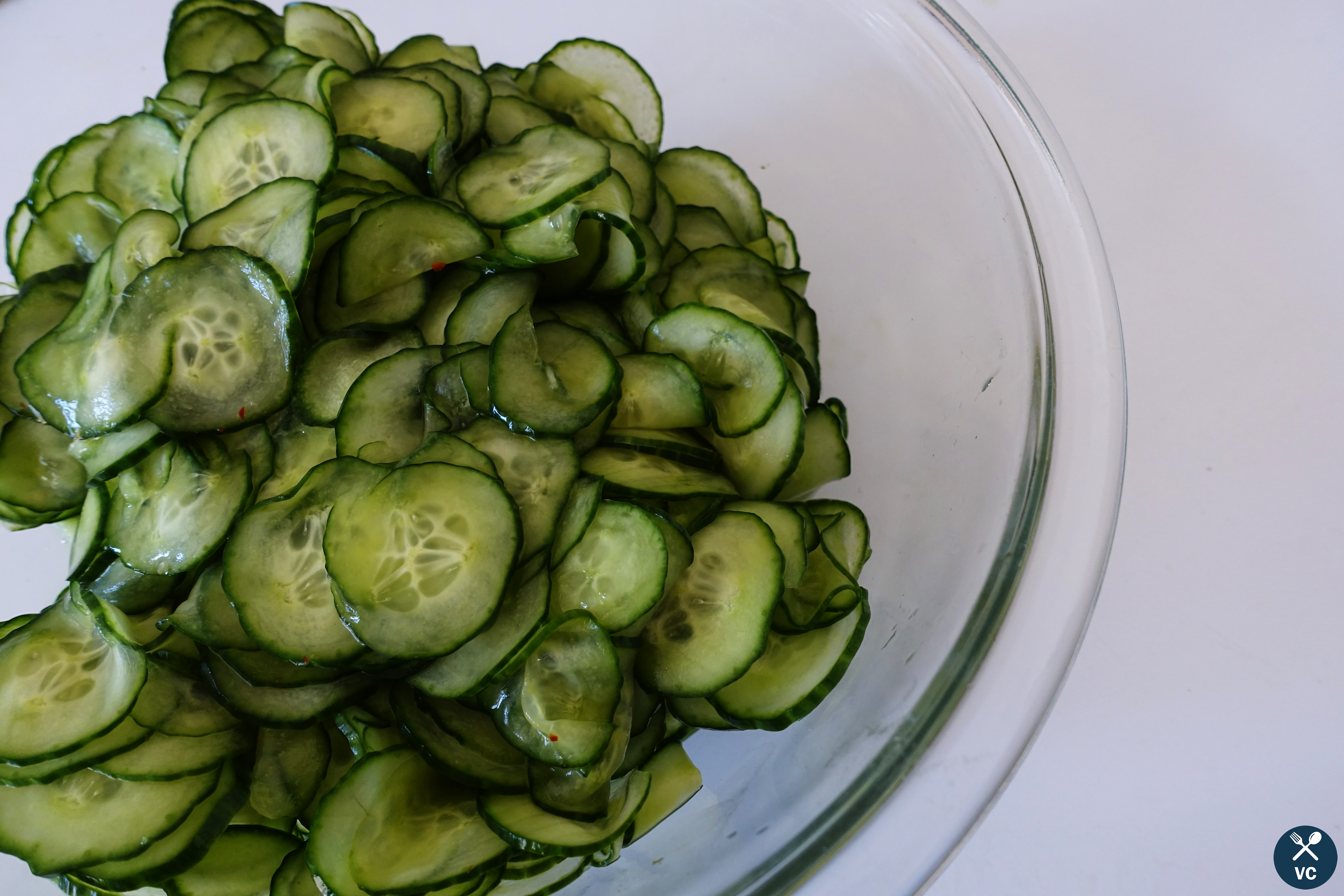 Quick Asian cucumber pickles ready for eating (VC in the Kitchen)