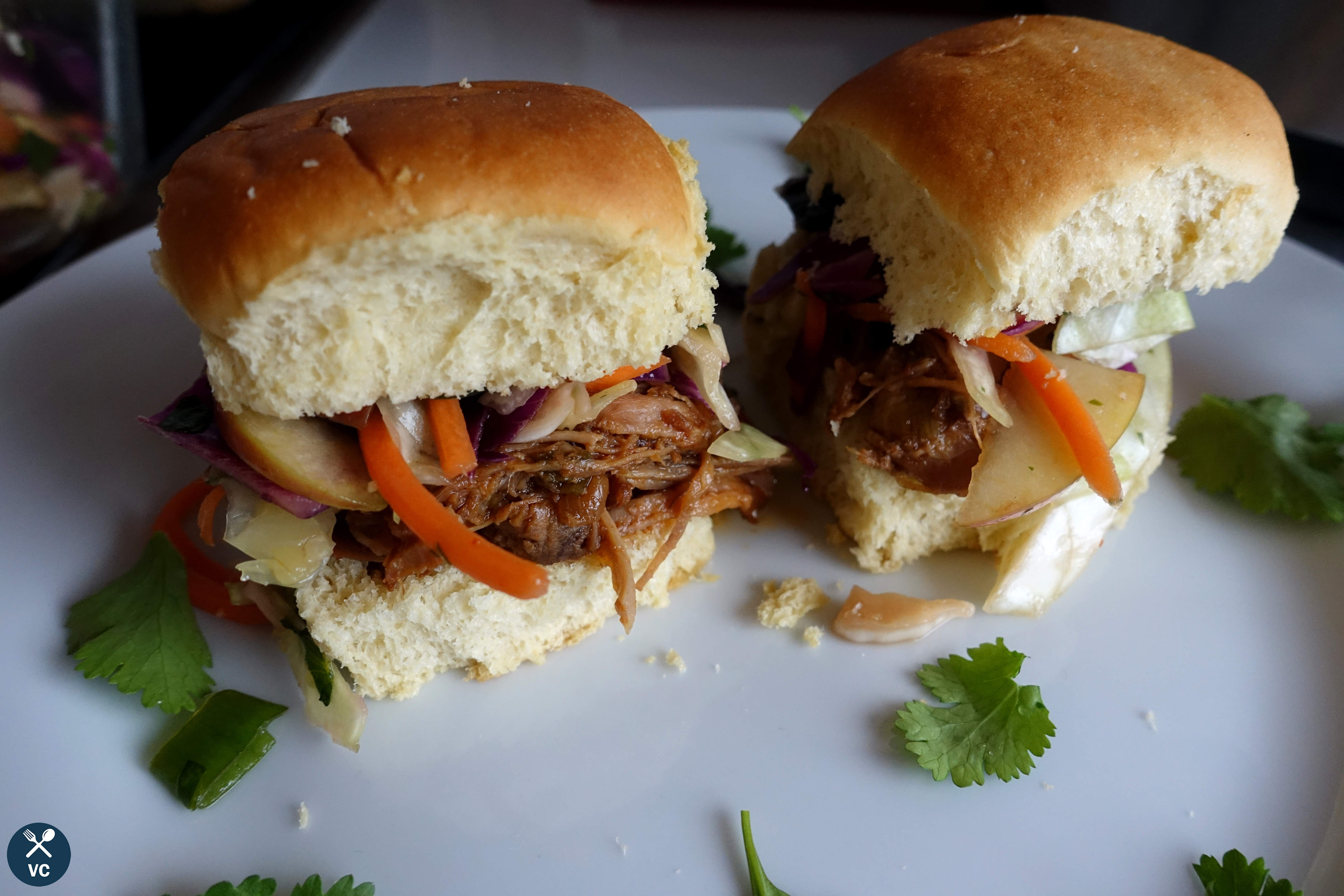 Slow Cooker Asian Pulled Pork sliders (VC in the Kitchen)