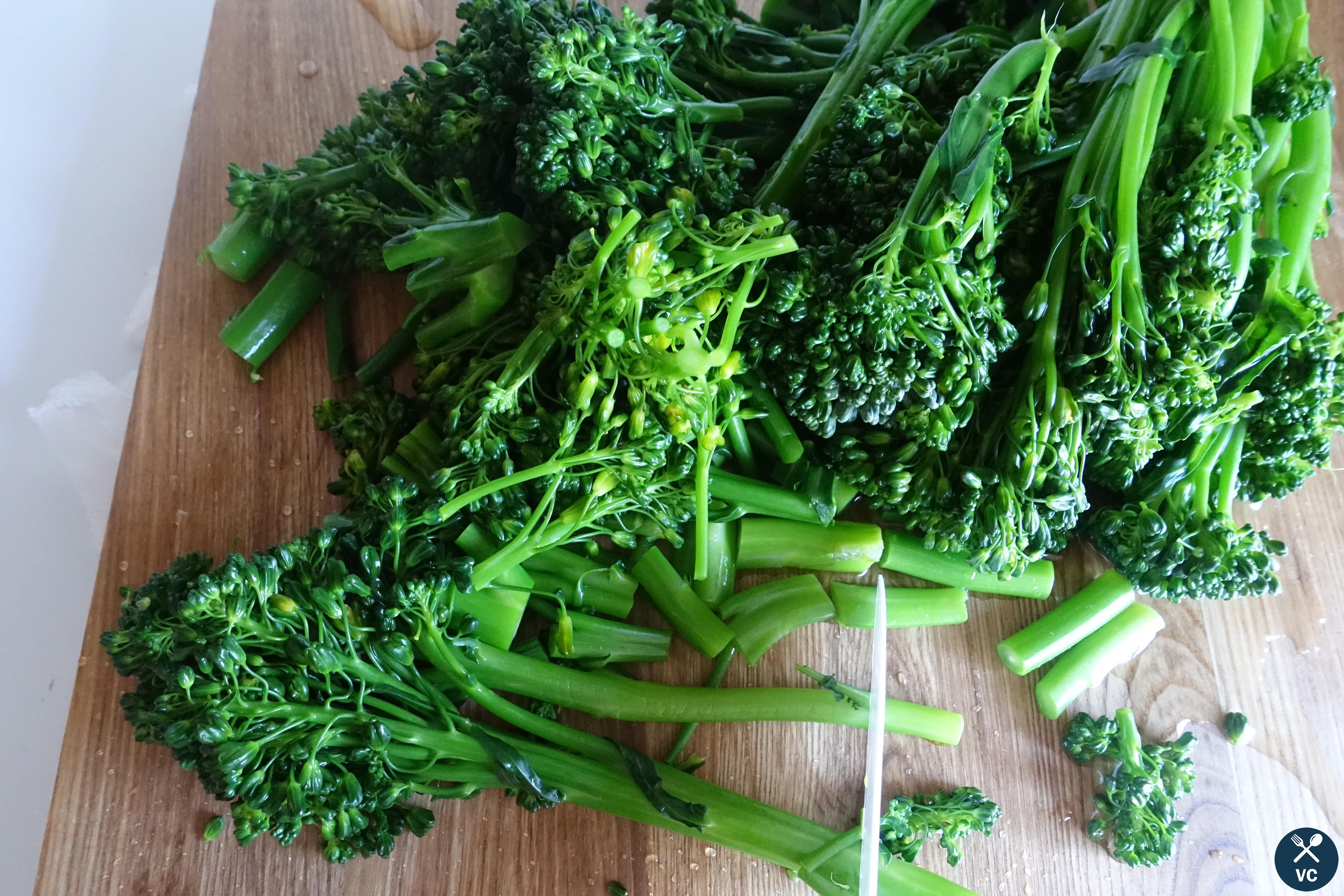 Broccolini for Orecchiette with Sausage and Broccoli Pasta (VCintheKitchen)