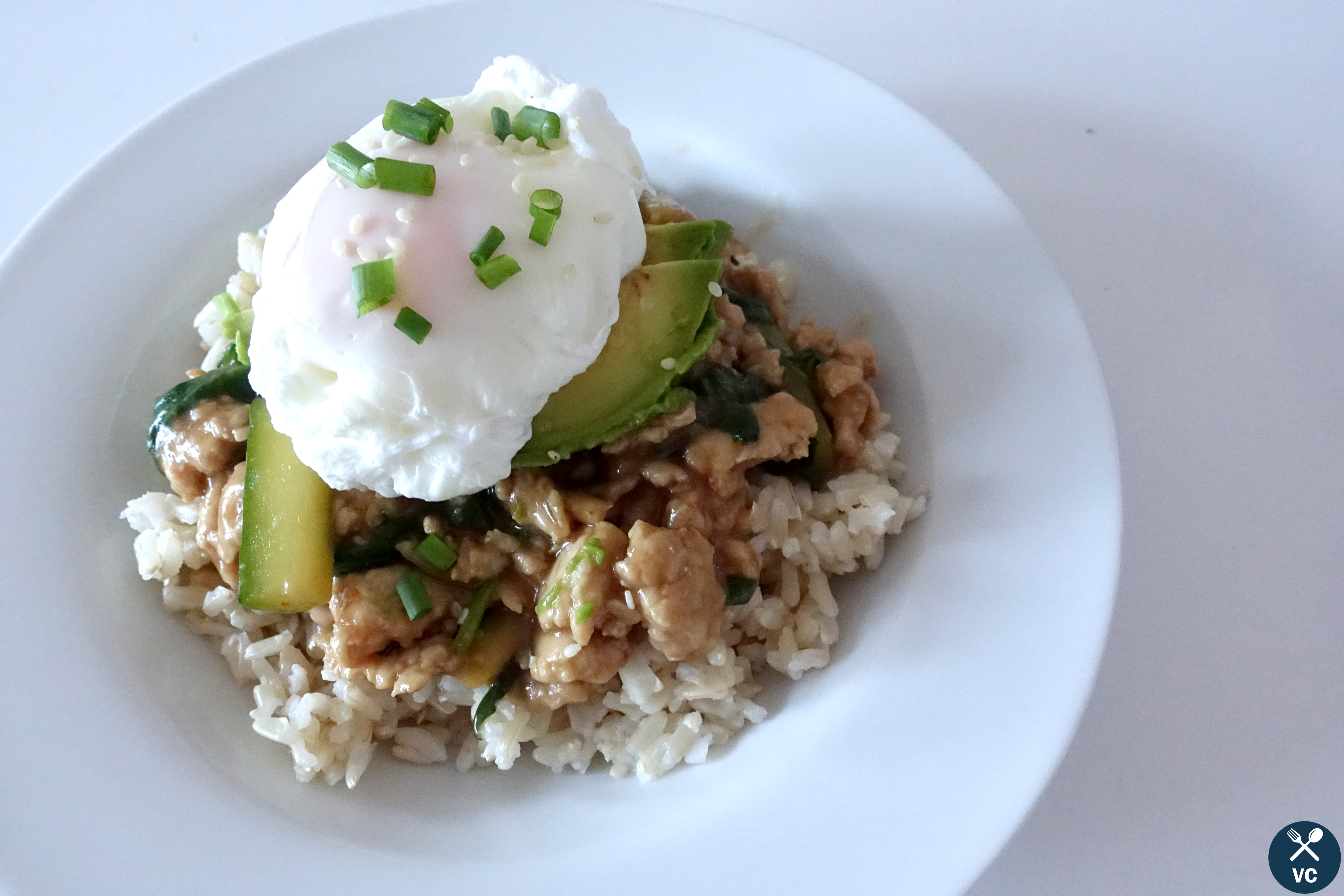 Asian ground turkey and avocado rice bowls (VC in the Kitchen)