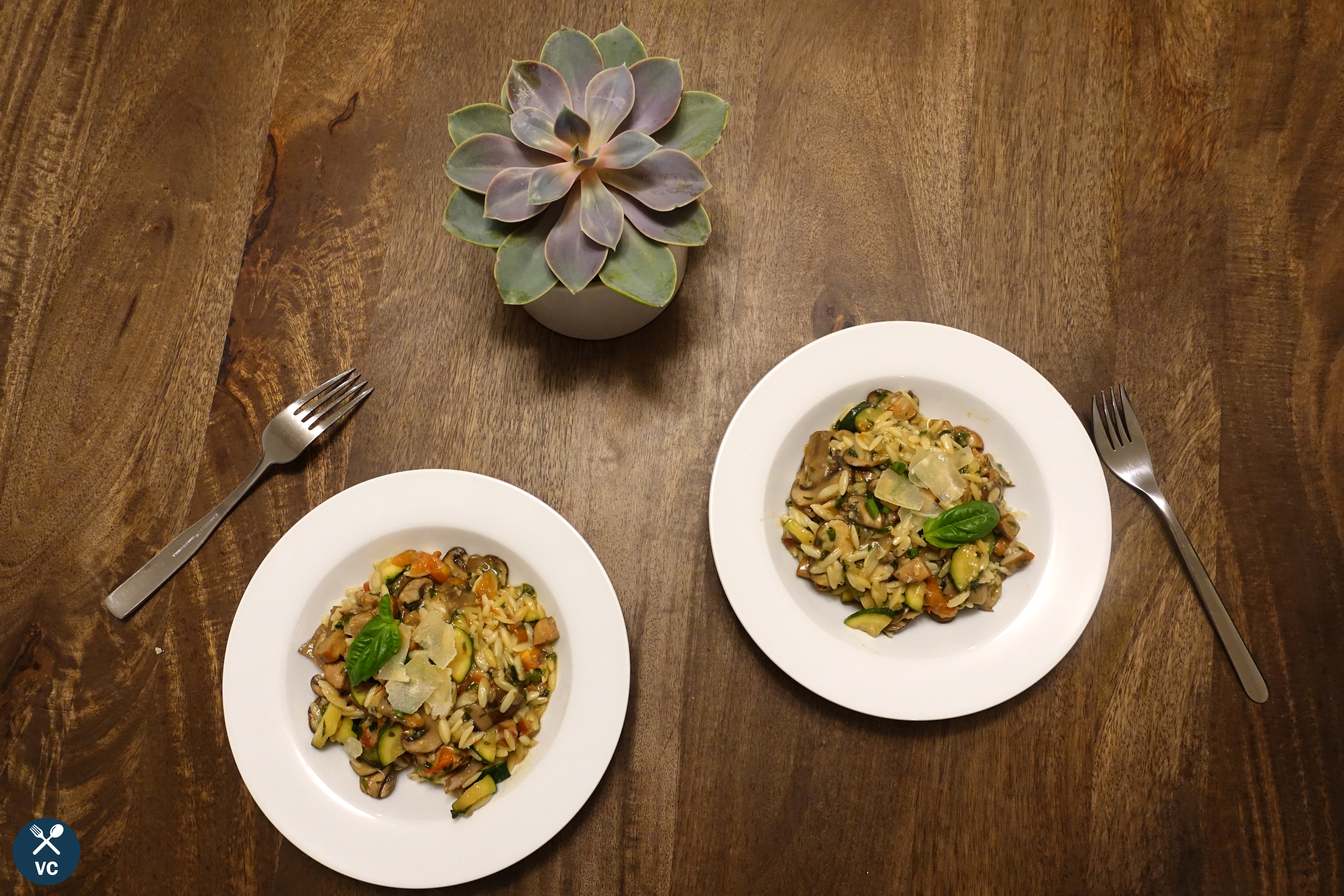 Bowls of One-Pan Sausage Veggie Orzo