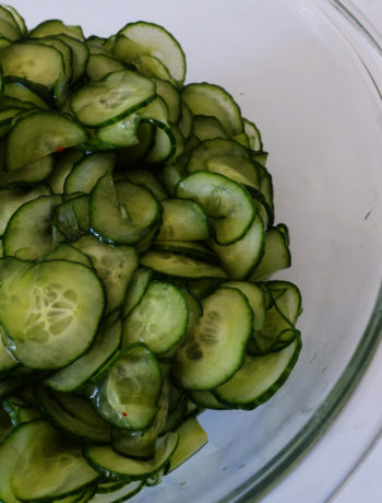 Quick Asian cucumber pickles ready for eating (VC in the Kitchen)