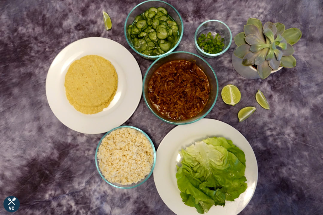 Table set for Slow cooker Korean beef tacos (VC in the Kitchen)