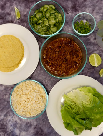 Table set for Slow cooker Korean beef tacos (VC in the Kitchen)