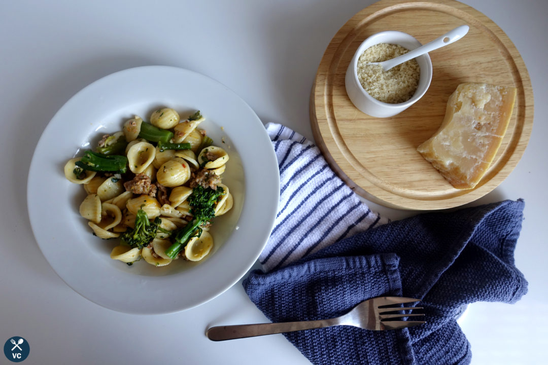 Orecchiette with Sausage and Broccoli Rabe Pasta (VCintheKitchen)